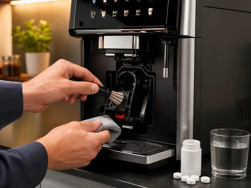 Curățarea uleiului de cafea Espressoare