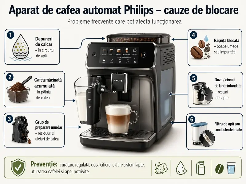 Espressor cauze blocare